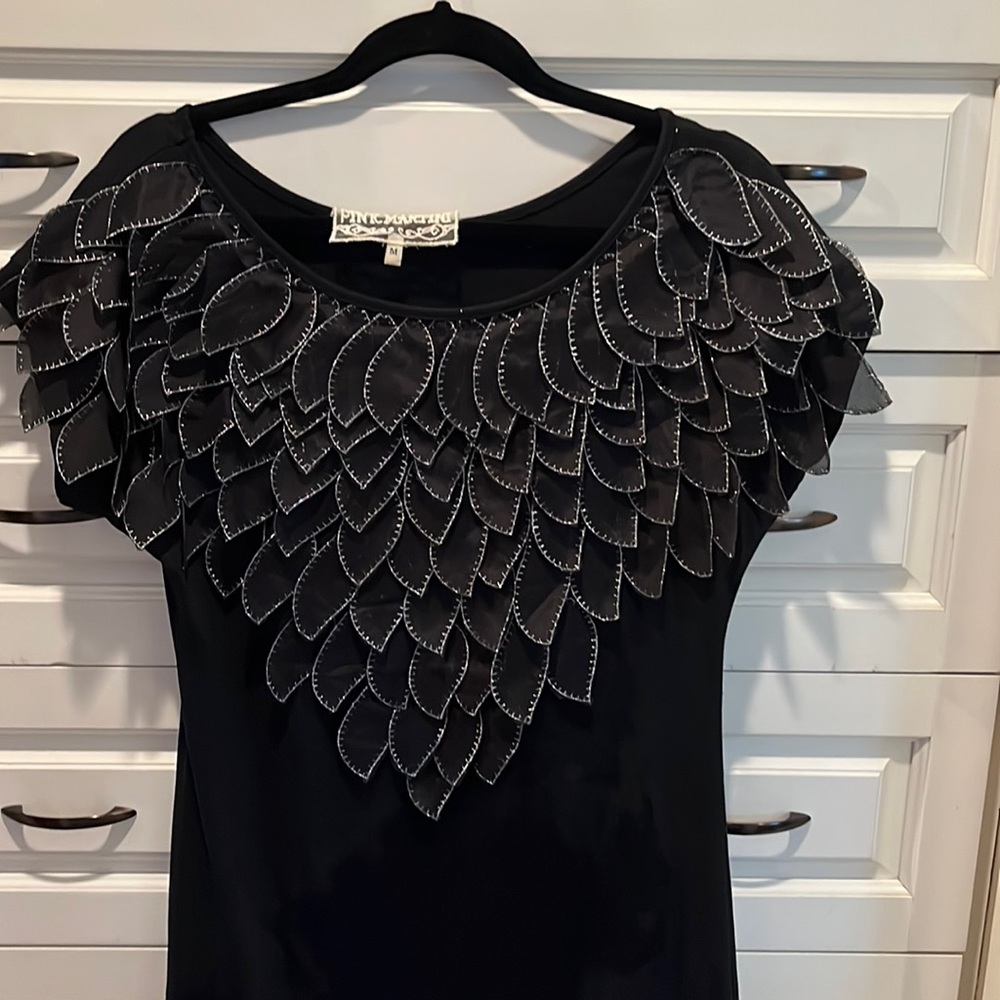Pink Martini black mini dress- beautiful details